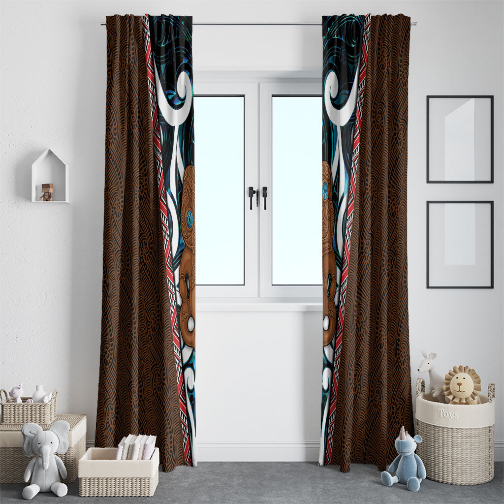 New Zealand Whakairo Window Curtain Tiki Maori Carving Taniko Motifs LT14 - Polynesian Pride