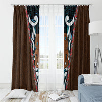 New Zealand Whakairo Window Curtain Tiki Maori Carving Taniko Motifs LT14 - Polynesian Pride