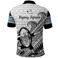 Fiji Tapa Rugby Polo Shirt Flying Fijian 2023 World Cup With Dabbing Ball LT14 - Polynesian Pride