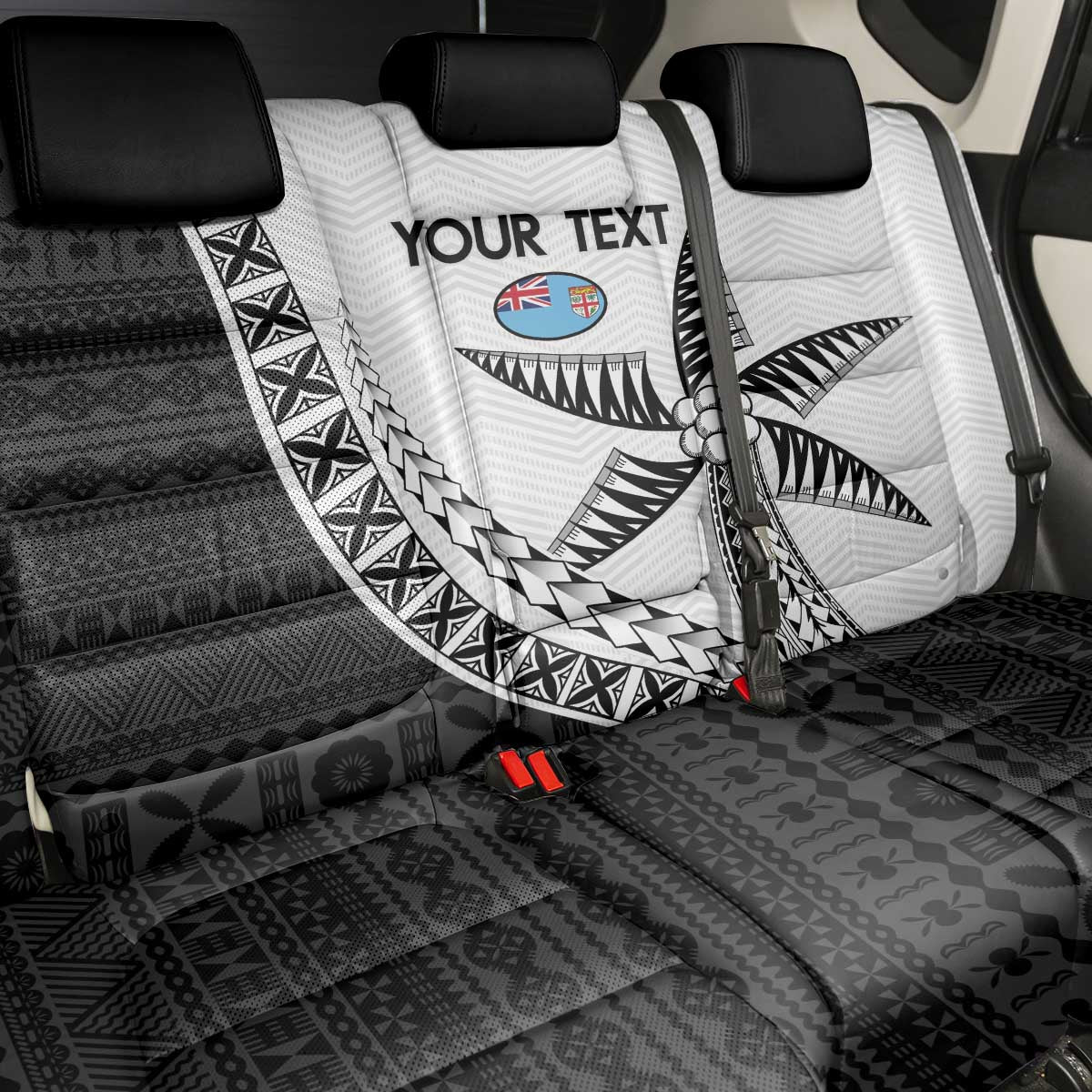 Custom Fiji Rugby Back Car Seat Cover Go Champions Fijian Tapa Cloth