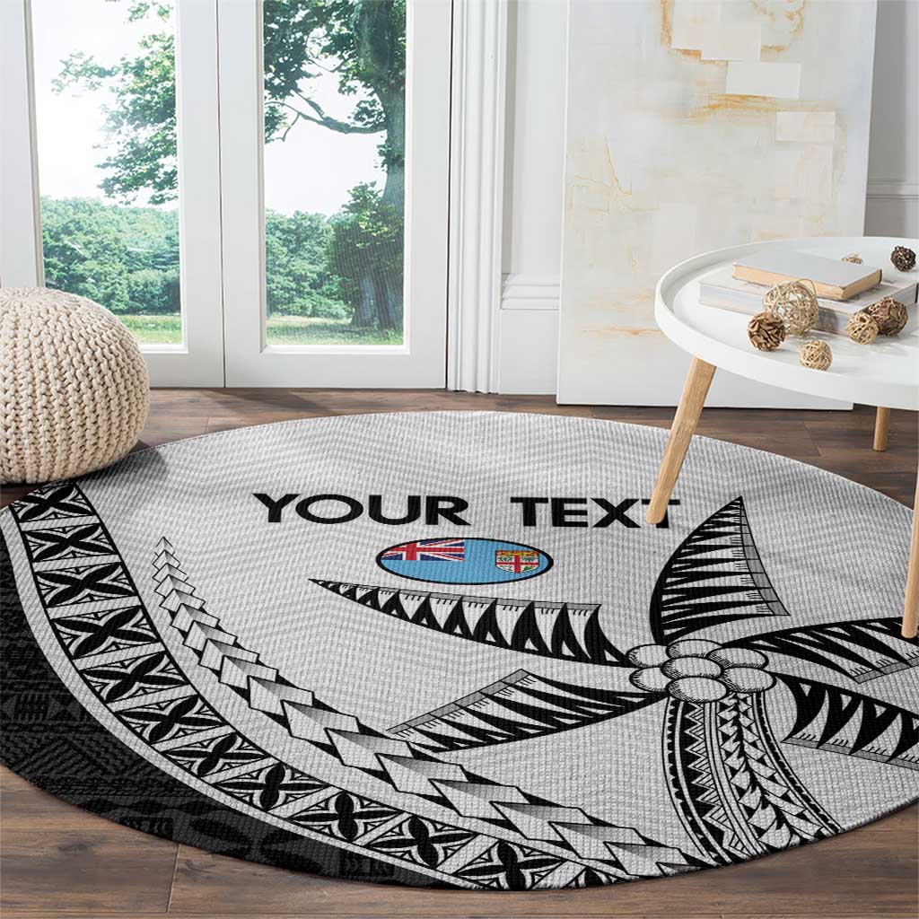 Custom Fiji Rugby Round Carpet Go Champions Fijian Tapa Cloth