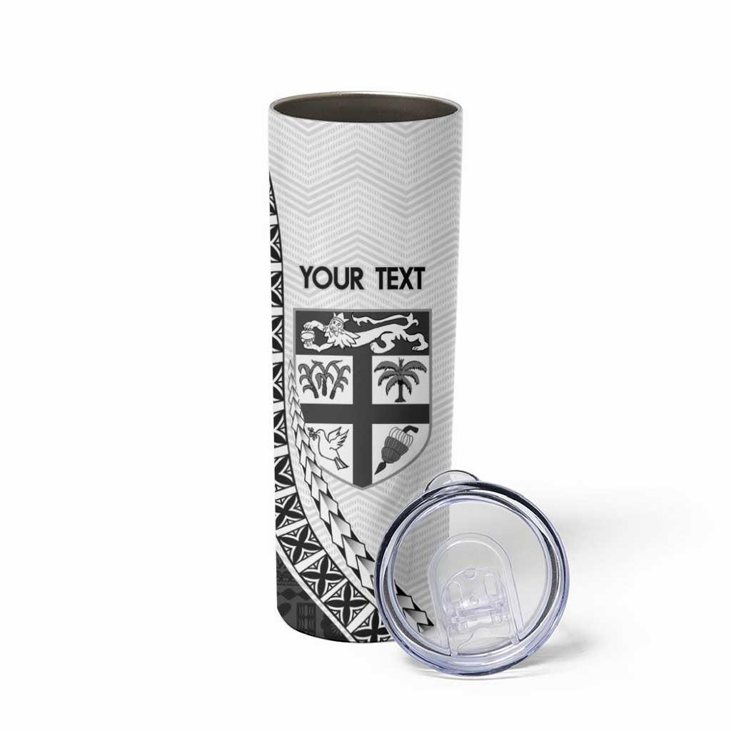 Custom Fiji Rugby Skinny Tumbler Go Champions Fijian Tapa Cloth