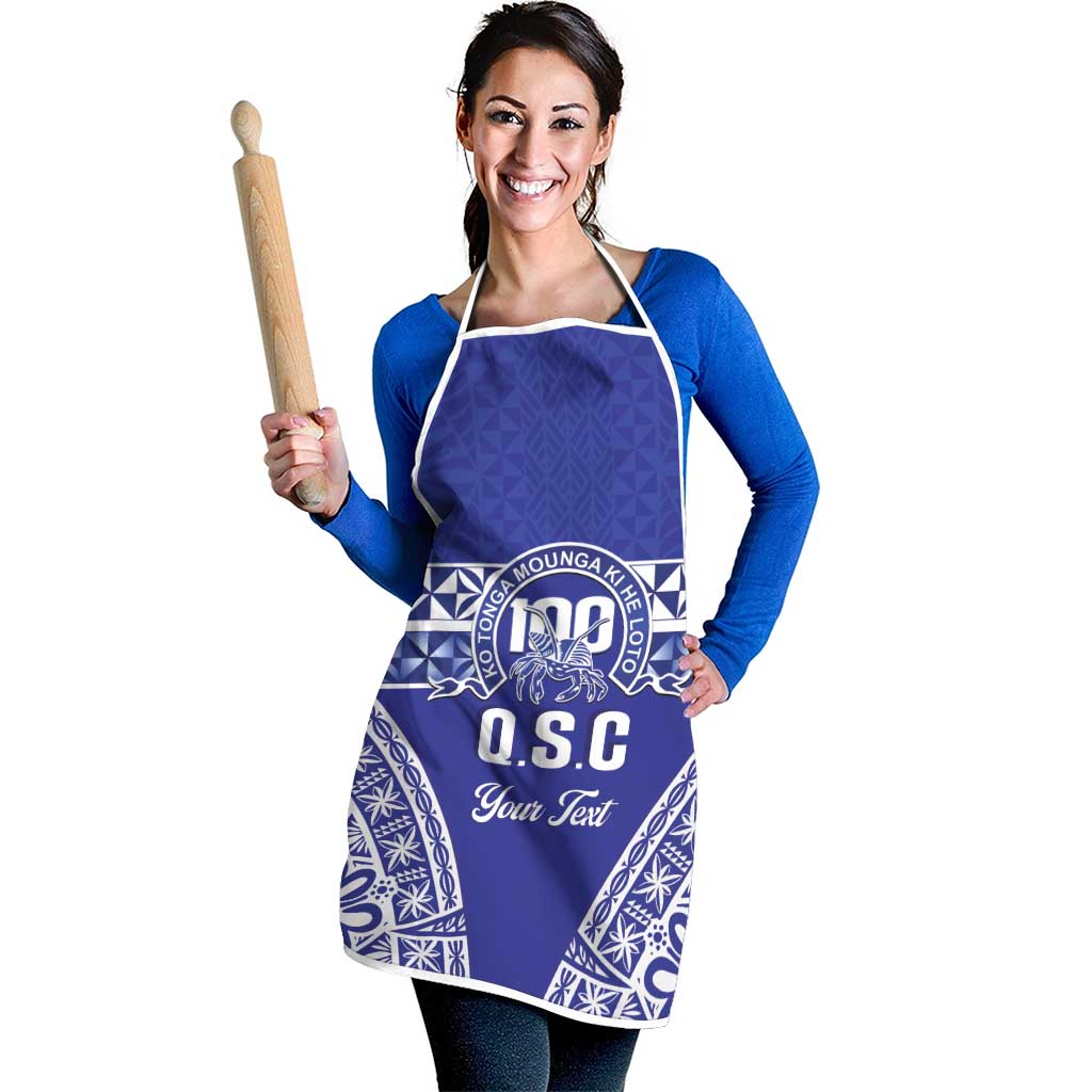 Personalised Queen Salote College Apron Kolisi Fefine 100th Anniversary Kupesi Blue - Polynesian Pride