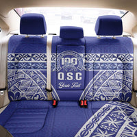 Personalised Queen Salote College Back Car Seat Cover Kolisi Fefine 100th Anniversary Kupesi Blue - Polynesian Pride