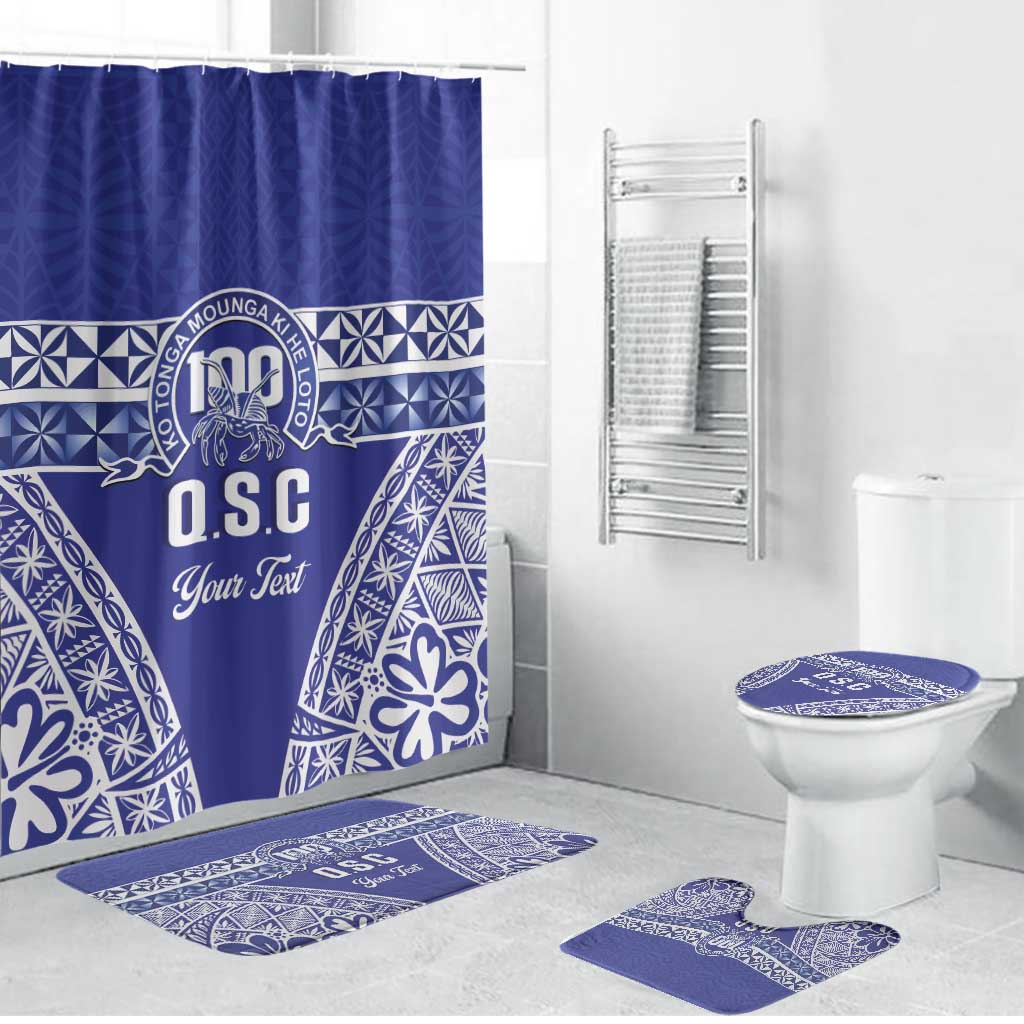 Personalised Queen Salote College Bathroom Set Kolisi Fefine 100th Anniversary Kupesi Blue - Polynesian Pride