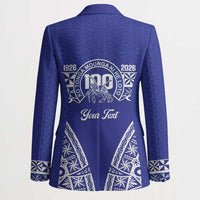 Personalised Queen Salote College Blazer Kolisi Fefine 100th Anniversary Kupesi Blue - Polynesian Pride