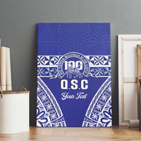 Personalised Queen Salote College Canvas Wall Art Kolisi Fefine 100th Anniversary Kupesi Blue - Polynesian Pride