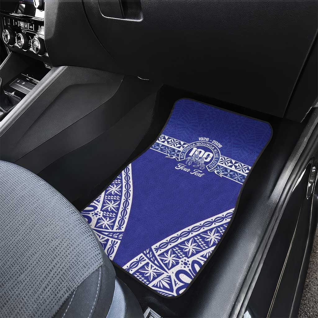 Personalised Queen Salote College Car Mats Kolisi Fefine 100th Anniversary Kupesi Blue - Polynesian Pride