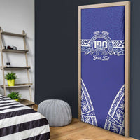 Personalised Queen Salote College Door Cover Kolisi Fefine 100th Anniversary Kupesi Blue - Polynesian Pride