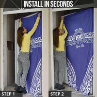 Personalised Queen Salote College Door Cover Kolisi Fefine 100th Anniversary Kupesi Blue - Polynesian Pride