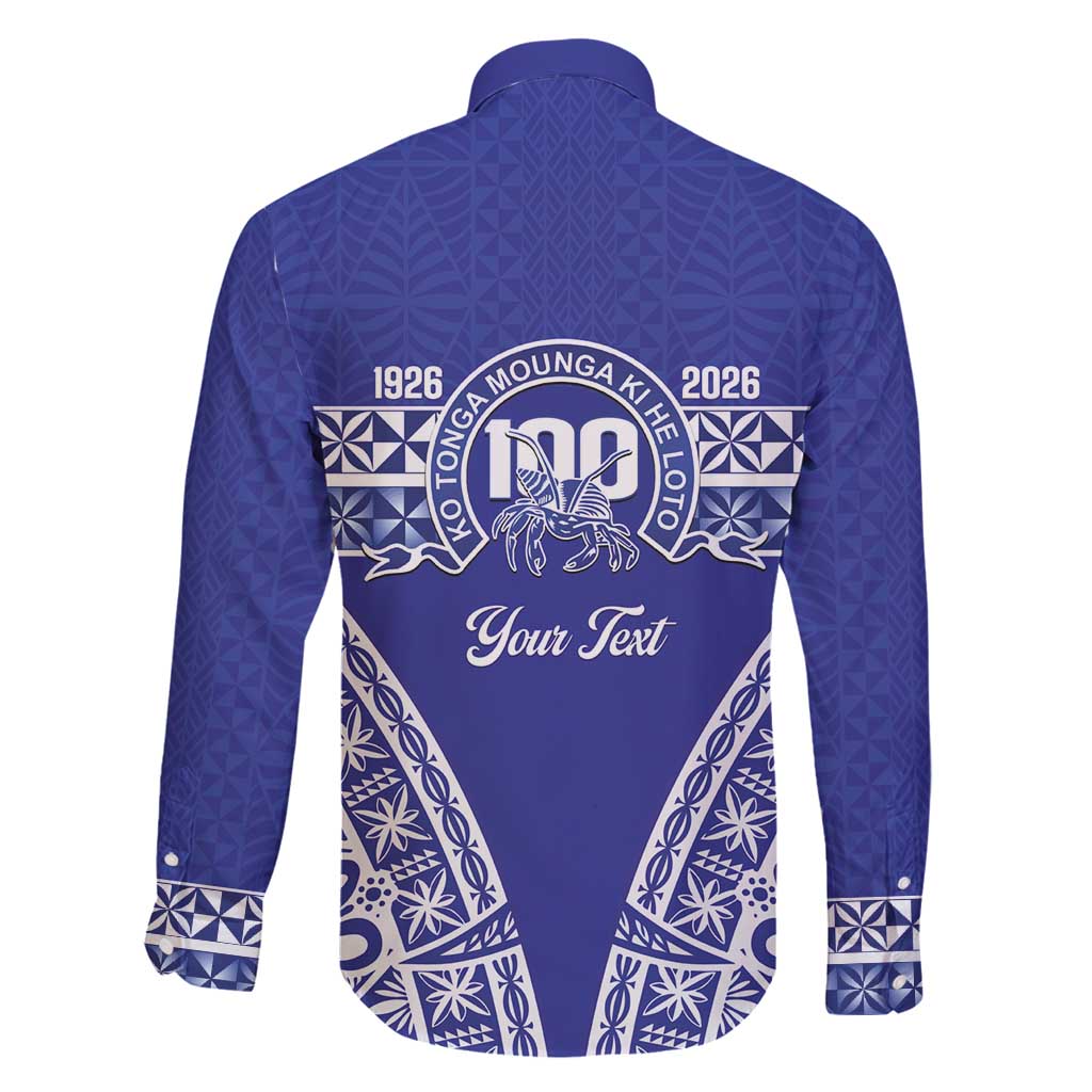 Personalised Queen Salote College Family Matching Puletasi and Hawaiian Shirt Kolisi Fefine 100th Anniversary Kupesi Blue - Polynesian Pride