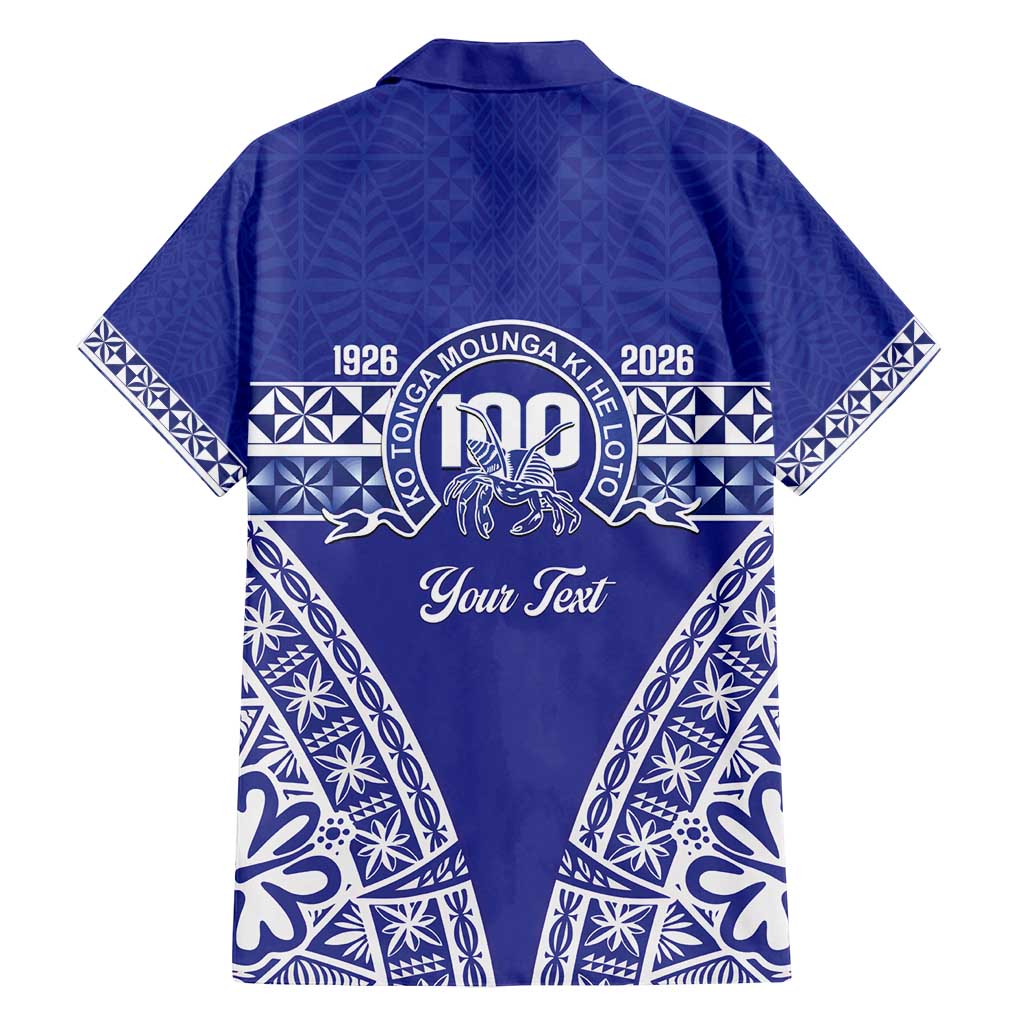 Personalised Queen Salote College Family Matching Summer Maxi Dress and Hawaiian Shirt Kolisi Fefine 100th Anniversary Kupesi Blue - Polynesian Pride