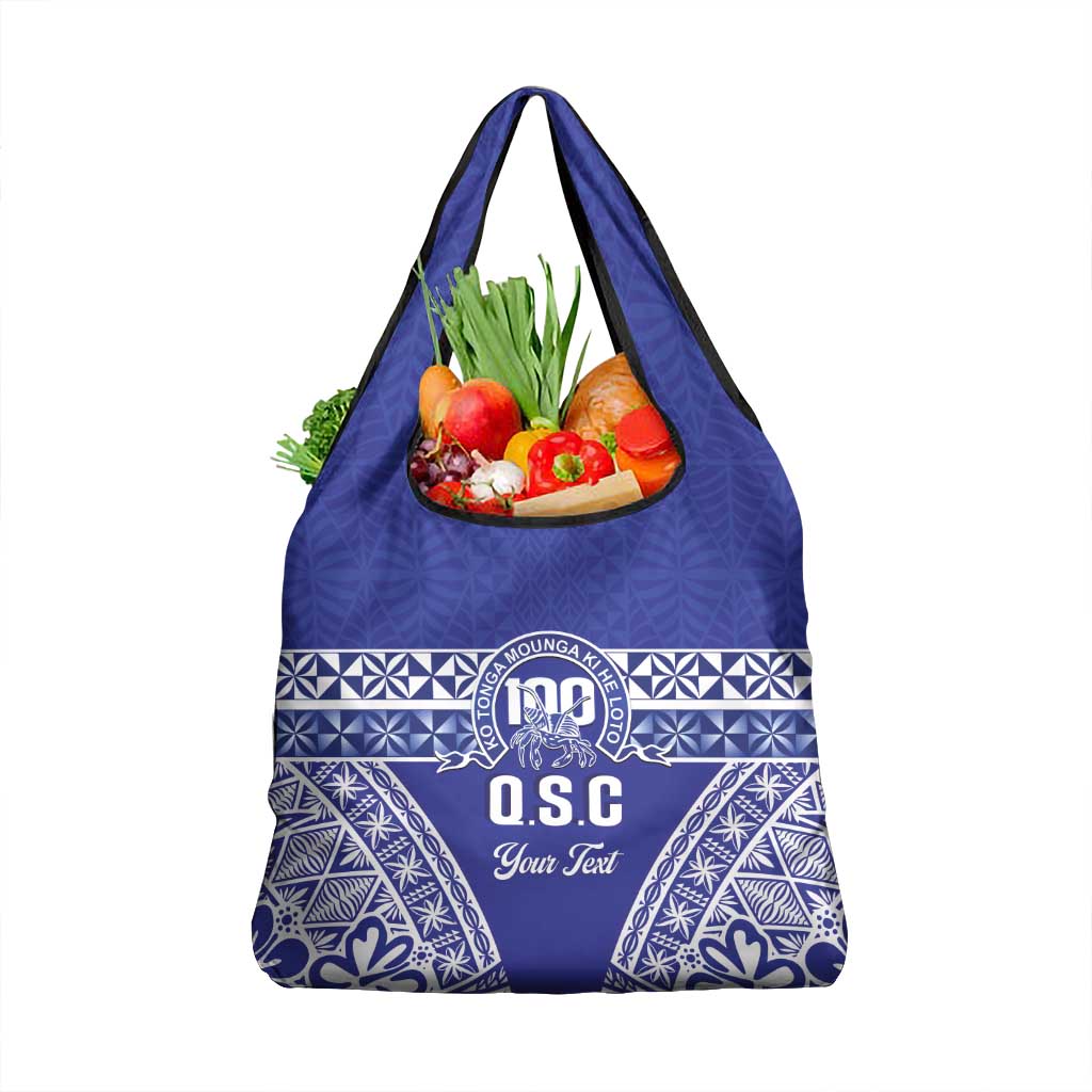 Personalised Queen Salote College Grocery Bag Kolisi Fefine 100th Anniversary Kupesi Blue - Polynesian Pride