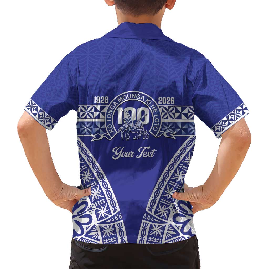 Personalised Queen Salote College Hawaiian Shirt Kolisi Fefine 100th Anniversary Kupesi Blue - Polynesian Pride