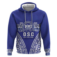 Personalised Queen Salote College Hoodie Kolisi Fefine 100th Anniversary Kupesi Blue - Polynesian Pride