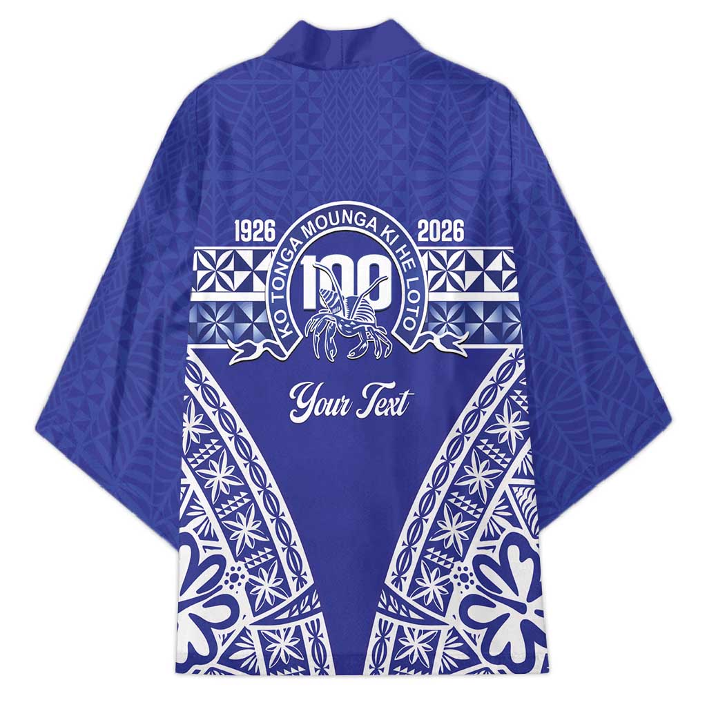 Personalised Queen Salote College Kimono Kolisi Fefine 100th Anniversary Kupesi Blue - Polynesian Pride