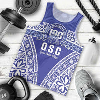 Personalised Queen Salote College Men Tank Top Kolisi Fefine 100th Anniversary Kupesi Blue - Polynesian Pride