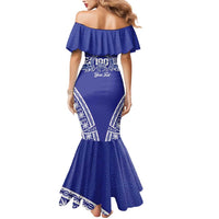 Personalised Queen Salote College Mermaid Dress Kolisi Fefine 100th Anniversary Kupesi Blue - Polynesian Pride