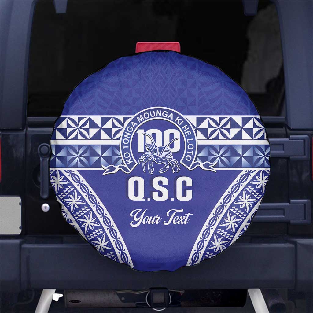 Personalised Queen Salote College Spare Tire Cover Kolisi Fefine 100th Anniversary Kupesi Blue - Polynesian Pride