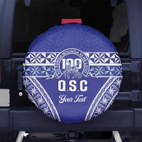 Personalised Queen Salote College Spare Tire Cover Kolisi Fefine 100th Anniversary Kupesi Blue - Polynesian Pride
