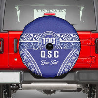 Personalised Queen Salote College Spare Tire Cover Kolisi Fefine 100th Anniversary Kupesi Blue - Polynesian Pride