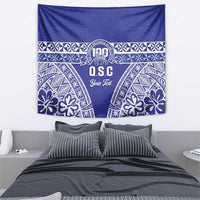 Personalised Queen Salote College Tapestry Kolisi Fefine 100th Anniversary Kupesi Blue - Polynesian Pride