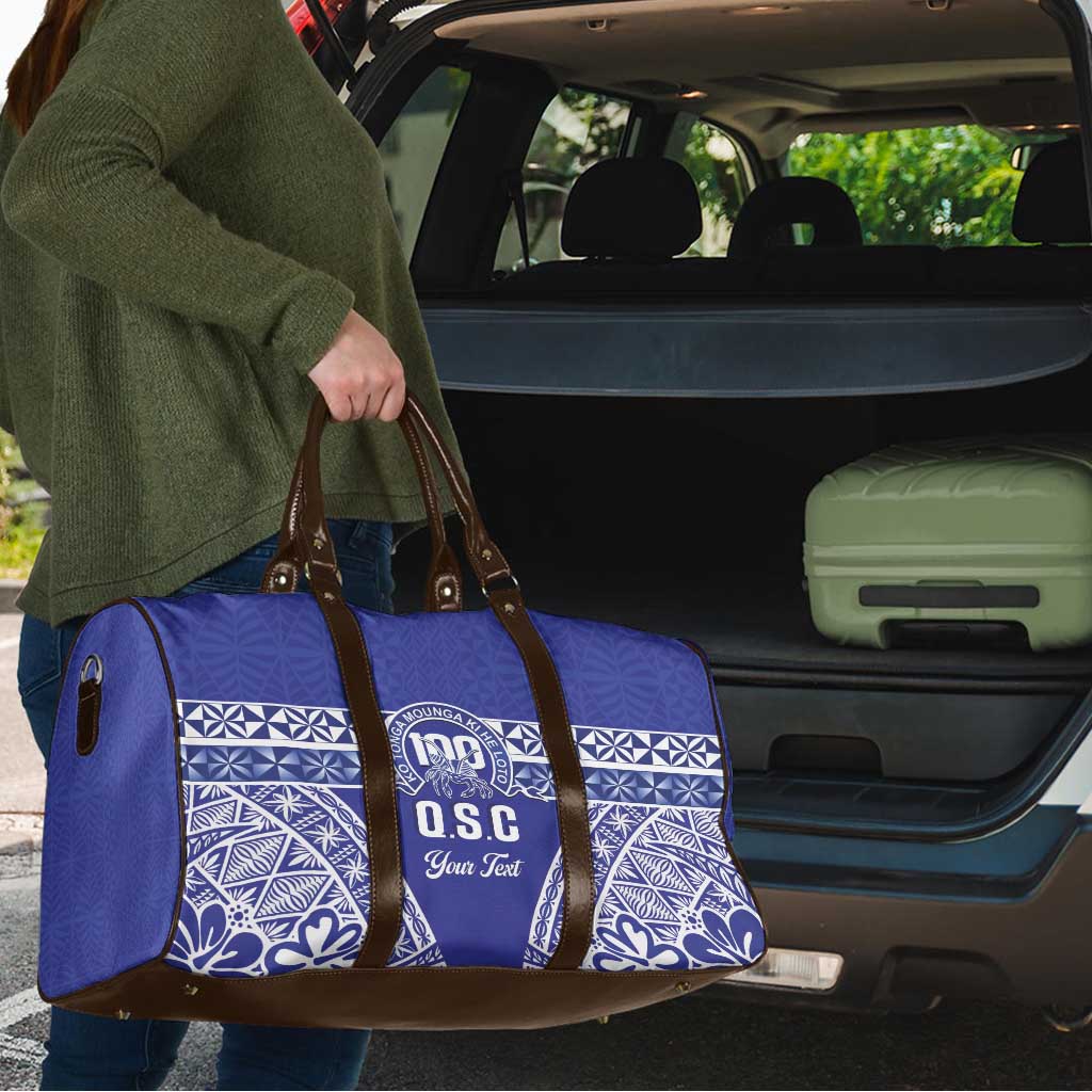 Personalised Queen Salote College Travel Bag Kolisi Fefine 100th Anniversary Kupesi Blue - Polynesian Pride