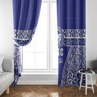 Personalised Queen Salote College Window Curtain Kolisi Fefine 100th Anniversary Kupesi Blue - Polynesian Pride