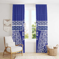 Personalised Queen Salote College Window Curtain Kolisi Fefine 100th Anniversary Kupesi Blue - Polynesian Pride