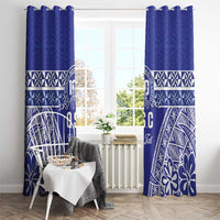 Personalised Queen Salote College Window Curtain Kolisi Fefine 100th Anniversary Kupesi Blue - Polynesian Pride
