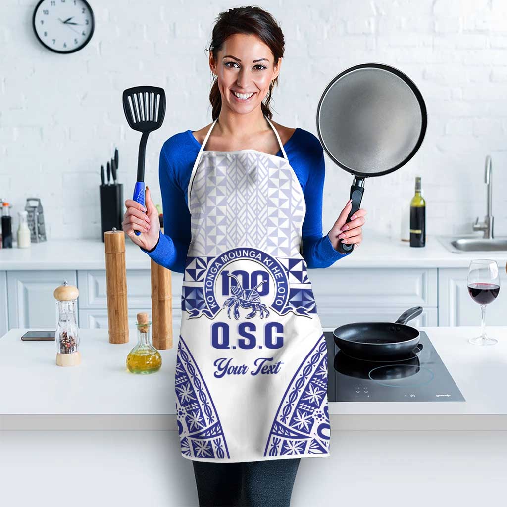 Personalised Queen Salote College Apron Kolisi Fefine 100th Anniversary Kupesi White - Polynesian Pride