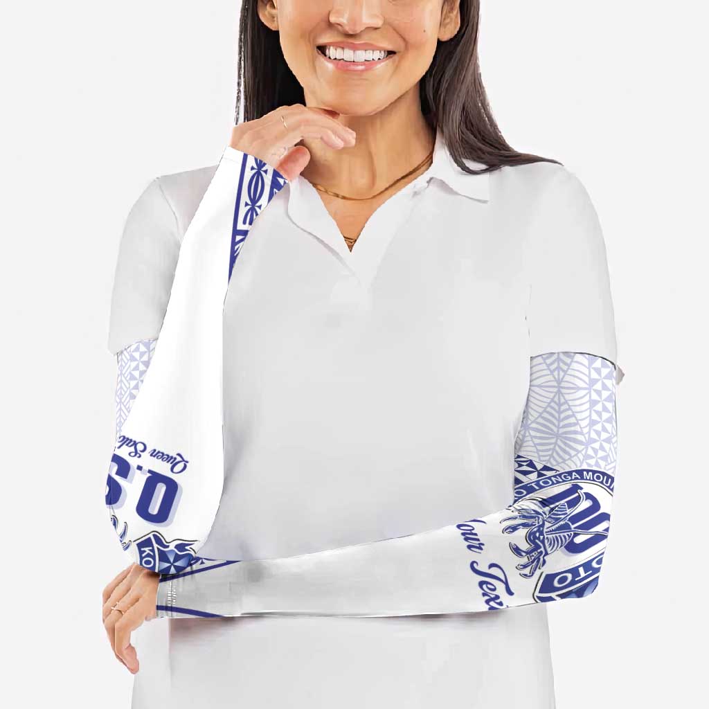Personalised Queen Salote College Arm Sleeves Kolisi Fefine 100th Anniversary Kupesi White - Polynesian Pride