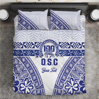 Personalised Queen Salote College Bedding Set Kolisi Fefine 100th Anniversary Kupesi White - Polynesian Pride