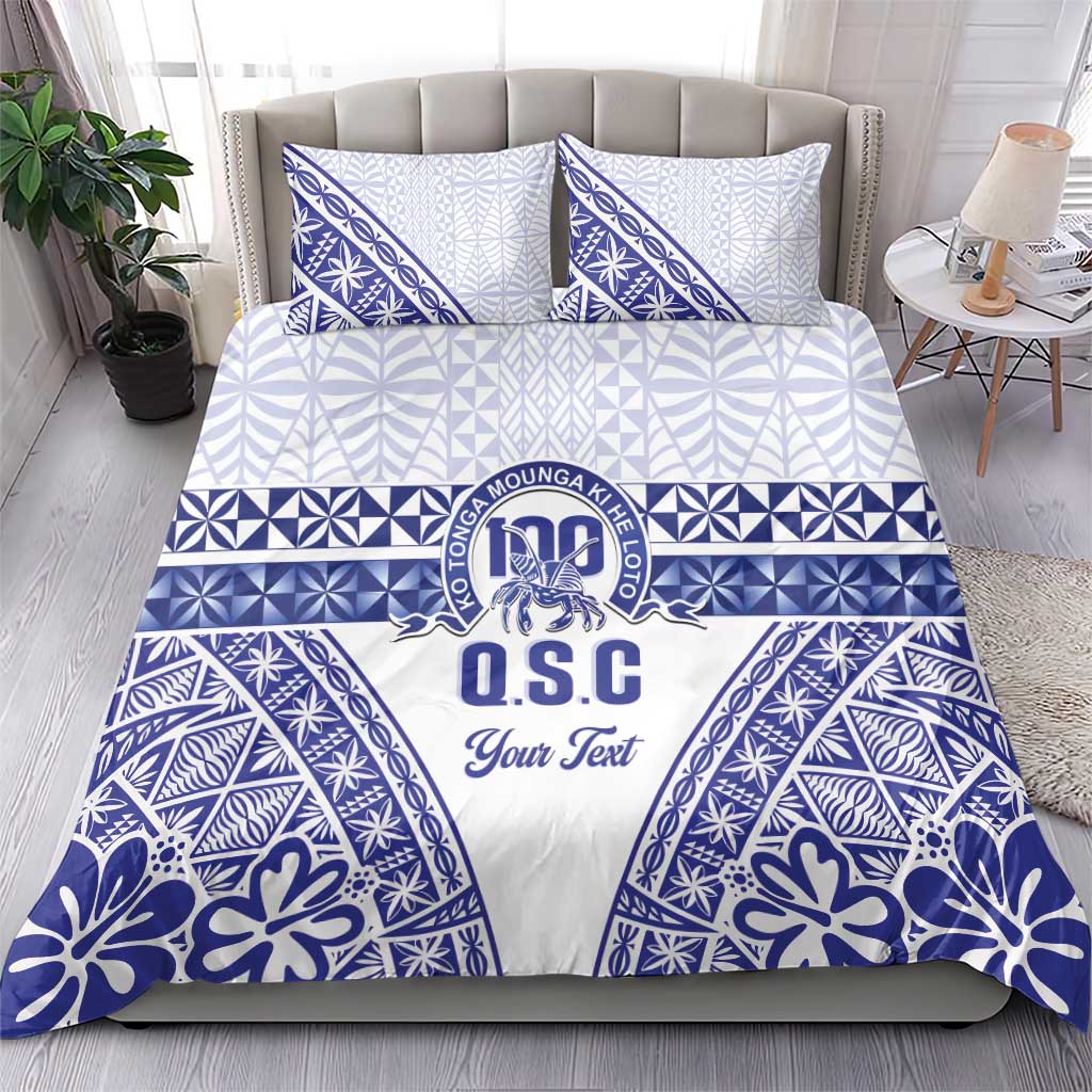 Personalised Queen Salote College Bedding Set Kolisi Fefine 100th Anniversary Kupesi White - Polynesian Pride