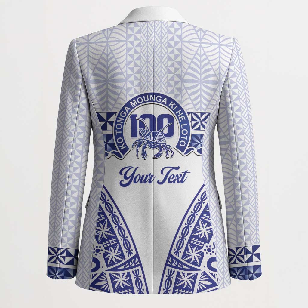 Personalised Queen Salote College Blazer Kolisi Fefine 100th Anniversary Kupesi White - Polynesian Pride