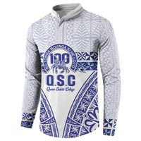 Personalised Queen Salote College Button Sweatshirt Kolisi Fefine 100th Anniversary Kupesi White - Polynesian Pride