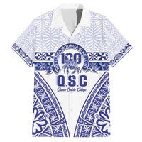 Personalised Queen Salote College Family Matching Off The Shoulder Long Sleeve Dress and Hawaiian Shirt Kolisi Fefine 100th Anniversary Kupesi White - Polynesian Pride