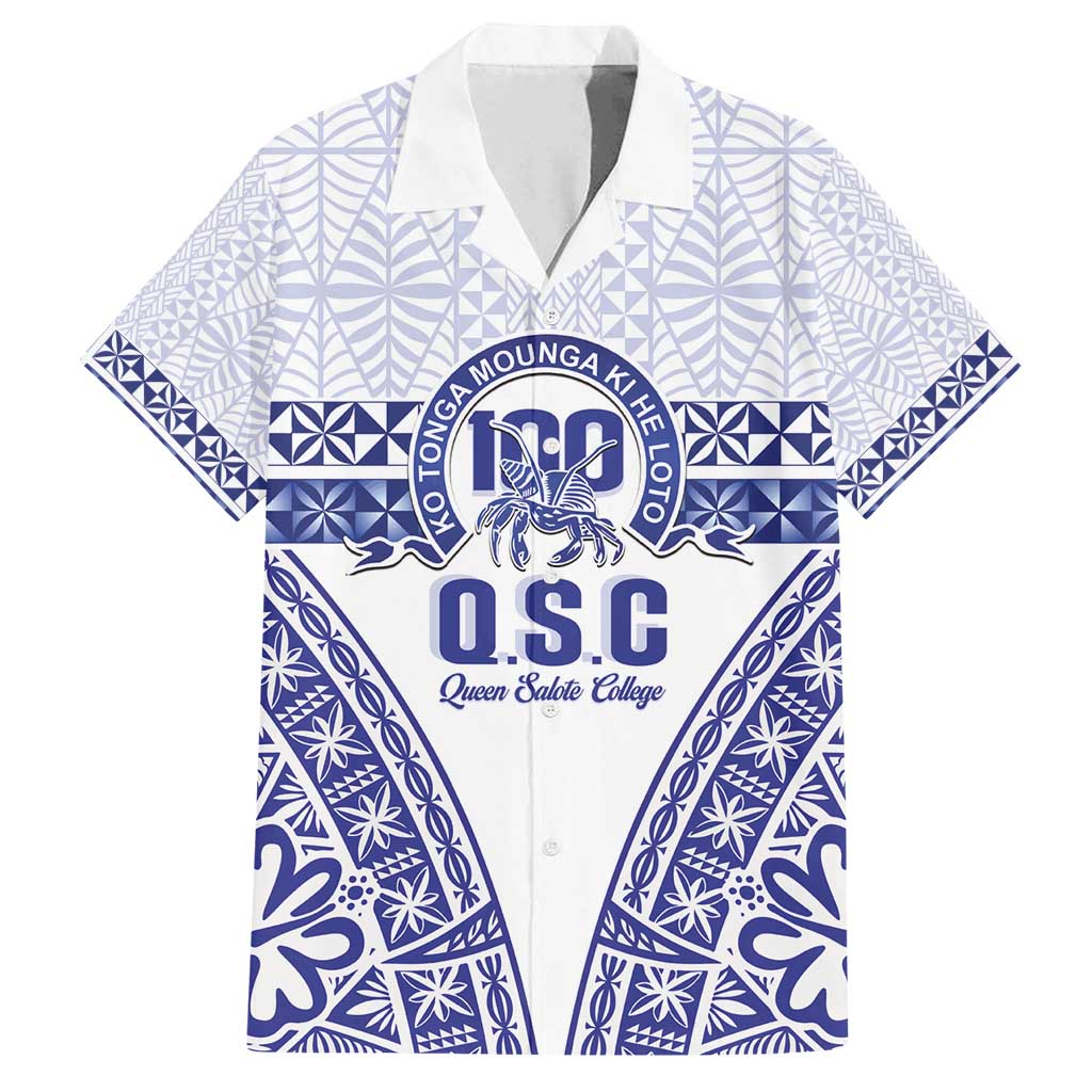 Personalised Queen Salote College Family Matching Off Shoulder Maxi Dress and Hawaiian Shirt Kolisi Fefine 100th Anniversary Kupesi White - Polynesian Pride