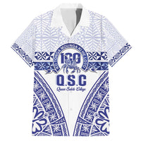 Personalised Queen Salote College Family Matching Puletasi and Hawaiian Shirt Kolisi Fefine 100th Anniversary Kupesi White - Polynesian Pride