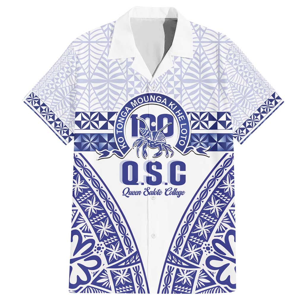 Personalised Queen Salote College Family Matching Short Sleeve Bodycon Dress and Hawaiian Shirt Kolisi Fefine 100th Anniversary Kupesi White - Polynesian Pride