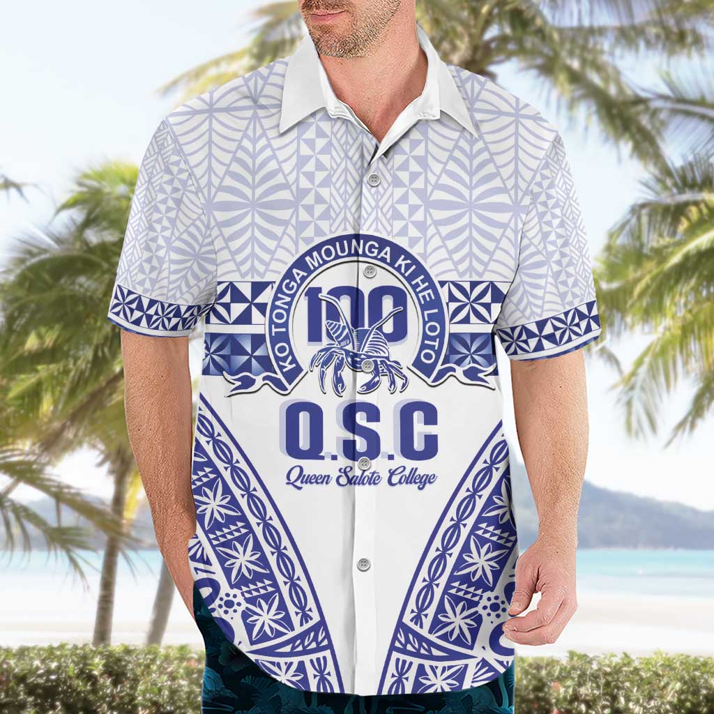 Personalised Queen Salote College Hawaiian Shirt Kolisi Fefine 100th Anniversary Kupesi White - Polynesian Pride