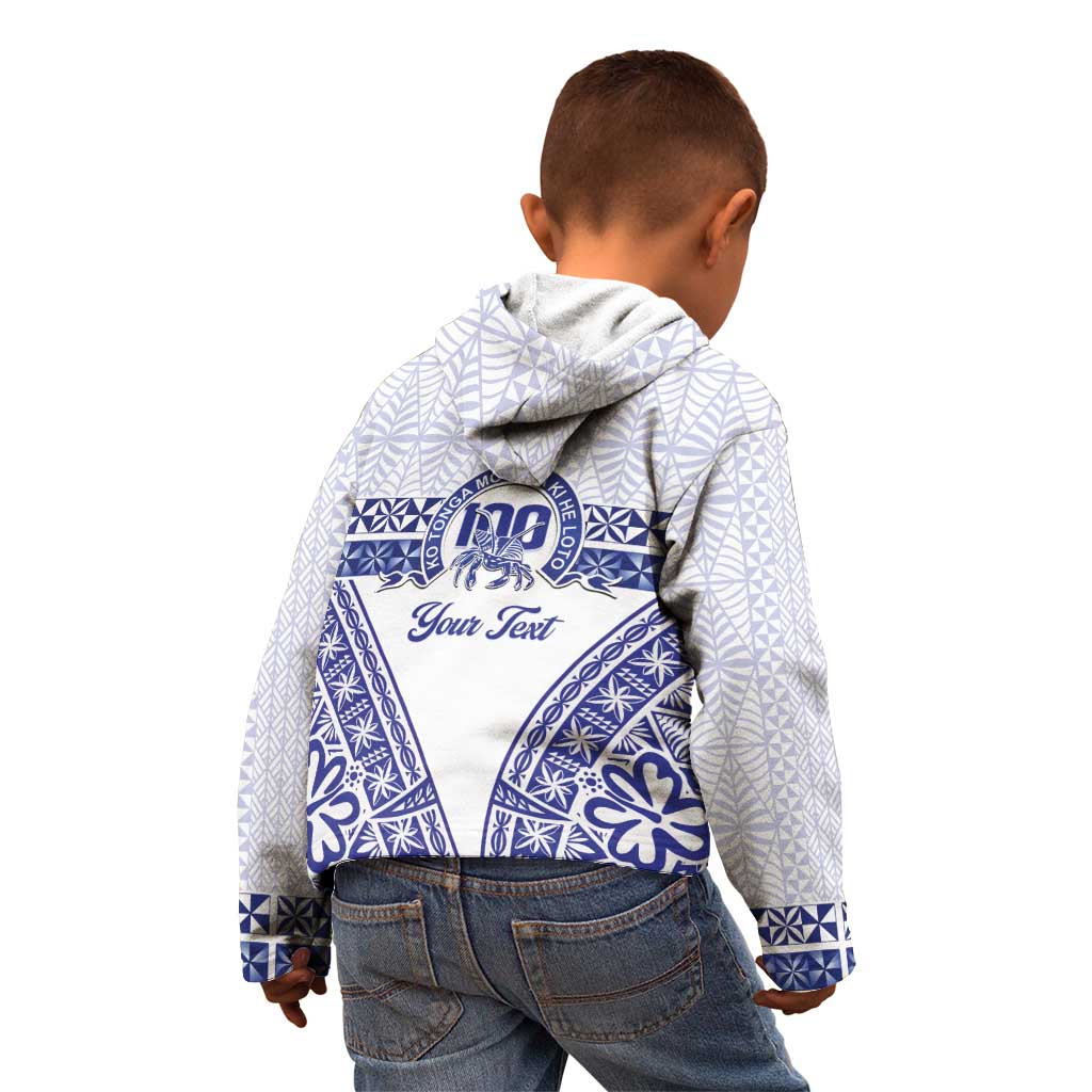 Personalised Queen Salote College Kid Hoodie Kolisi Fefine 100th Anniversary Kupesi White - Polynesian Pride