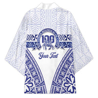 Personalised Queen Salote College Kimono Kolisi Fefine 100th Anniversary Kupesi White - Polynesian Pride