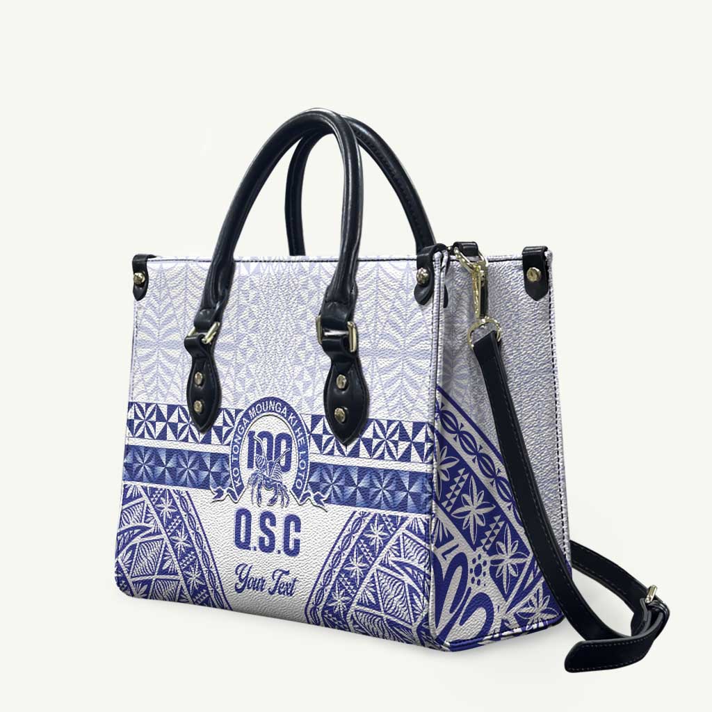 Personalised Queen Salote College Leather Bag Kolisi Fefine 100th Anniversary Kupesi White - Polynesian Pride