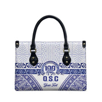 Personalised Queen Salote College Leather Bag Kolisi Fefine 100th Anniversary Kupesi White - Polynesian Pride
