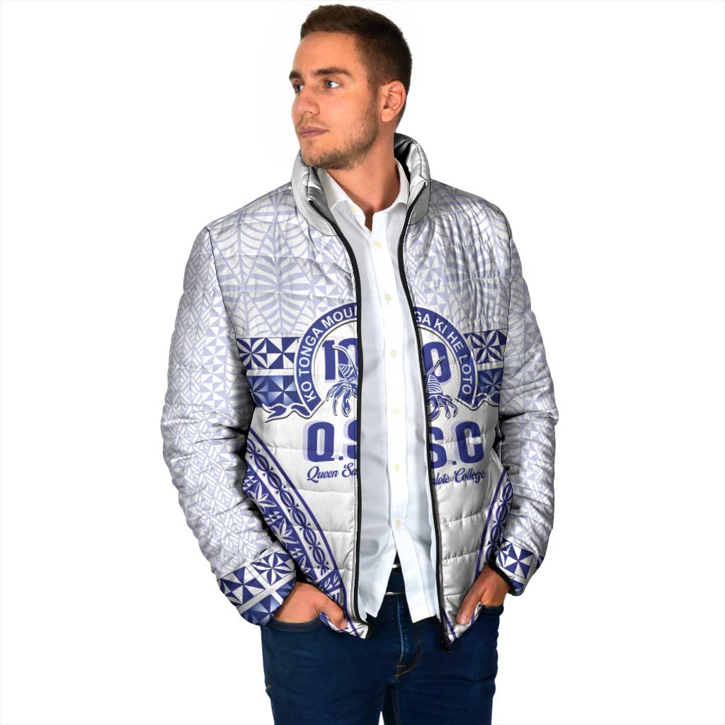 Personalised Queen Salote College Padded Jacket Kolisi Fefine 100th Anniversary Kupesi White - Polynesian Pride