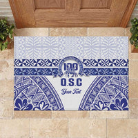 Personalised Queen Salote College Rubber Doormat Kolisi Fefine 100th Anniversary Kupesi White - Polynesian Pride