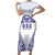Personalised Queen Salote College Short Sleeve Bodycon Dress Kolisi Fefine 100th Anniversary Kupesi White - Polynesian Pride