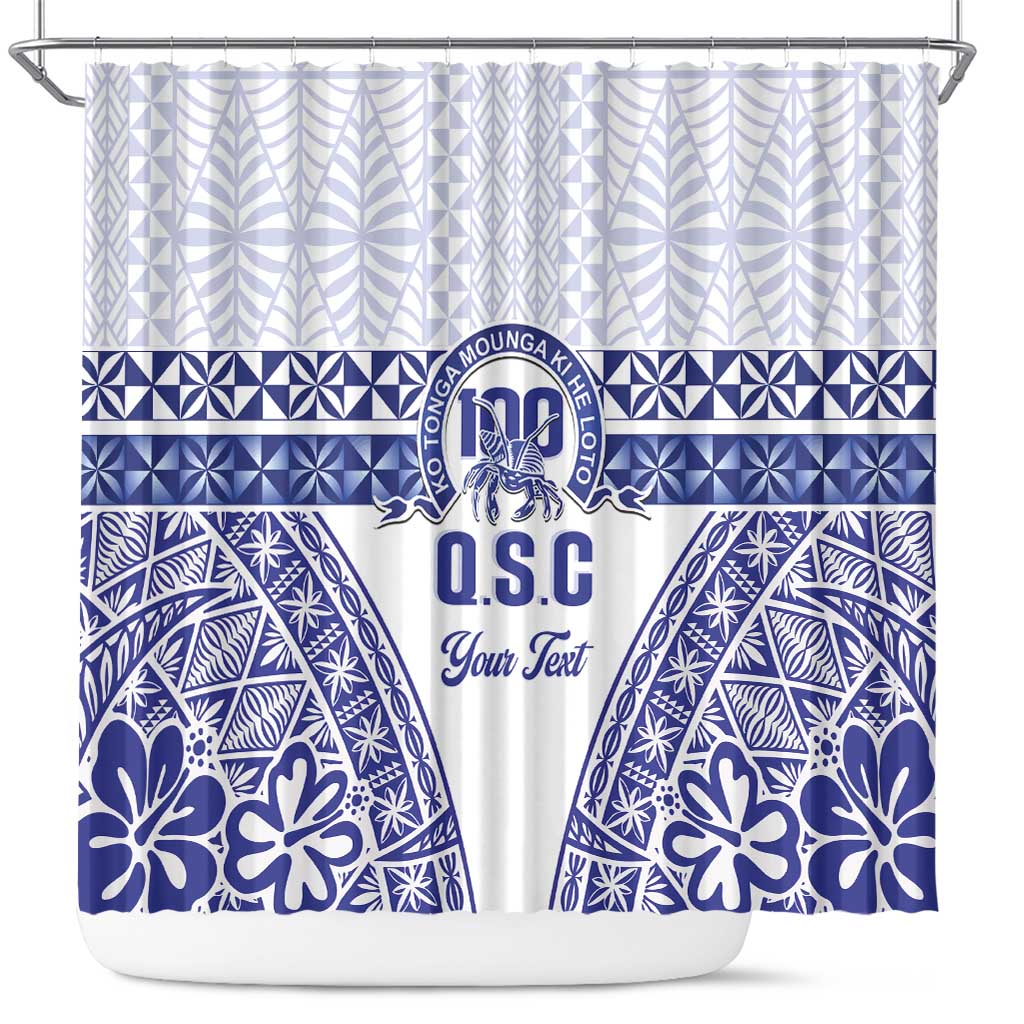 Personalised Queen Salote College Shower Curtain Kolisi Fefine 100th Anniversary Kupesi White - Polynesian Pride