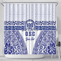 Personalised Queen Salote College Shower Curtain Kolisi Fefine 100th Anniversary Kupesi White - Polynesian Pride